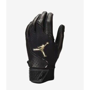 Jordan Fly Elite Select Batting Gloves Black Gold Size Large Baseball New